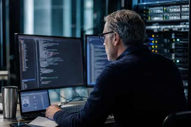 Photorealistic business concept for Azure: cloud foundations, identity & applications.