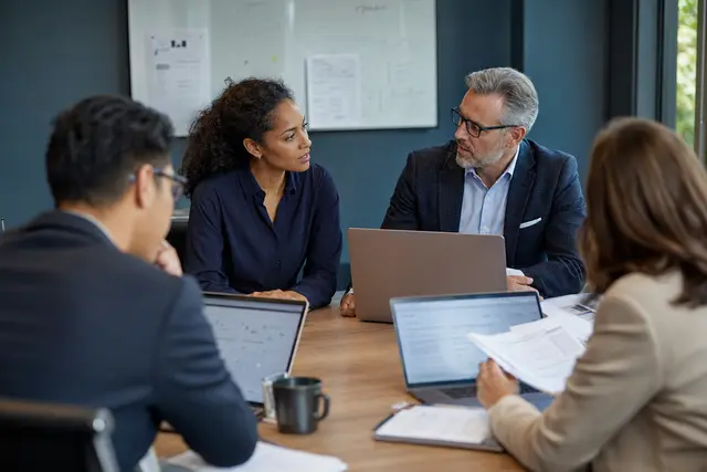 Photorealistic business concept for Vault CRM: governed field & customer engagement.