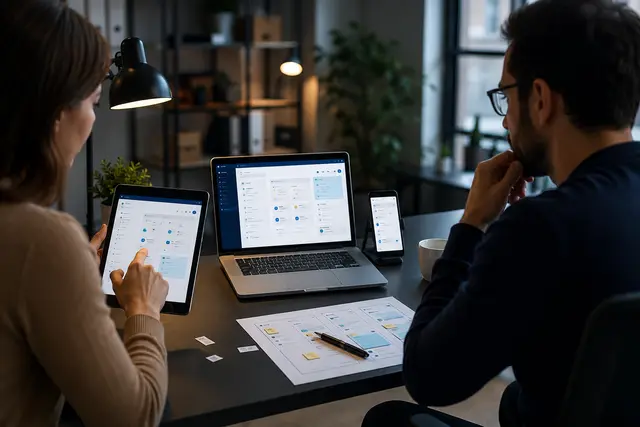 Photorealistic business concept for Zoho Creator: build a custom business application.